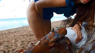 Impolite mad about outdoors slut bends give up and spreads cheeks than swallows